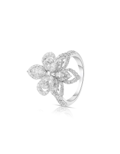 Inel Vida Premium aur 18 kt floare cu diamante AS53073Q-WD8WP, 02, bb-shop.ro