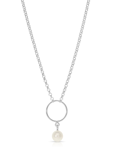 Colier argint 925 cerc si perla 29442AG-RH-W, 02, bb-shop.ro