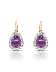Bijuterii, Cercei Vida Colors of Life aur 18 kt cu diamante si ametiste 60813W2-AM8RP, bb-shop.ro