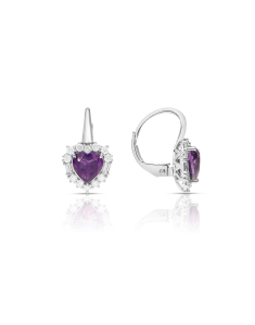 Cercei Cercei Vida aur 18 kt inima cu diamante si ametiste 60814W2-AM8WP, 02, bb-shop.ro