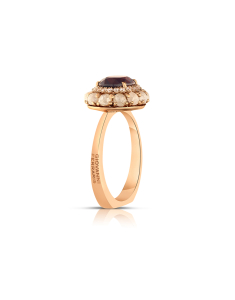 Bijuterii GIOVANNI FERRARIS aur, Inel Giovanni Ferraris Fragranze aur 18 kt cu diamante si granat AN2129RWM-10, bb-shop.ro