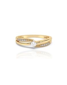 Inel de logodna aur 14 kt solitaire pave cu diamante EU13614RE0015-Y, 02, bb-shop.ro