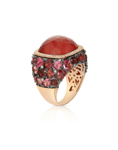 Inel Tirisi Jewelry Doha aur 18 kt cu diamante si rubin TR9408RU-P, 001, bb-shop.ro