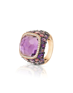 Inel Tirisi Jewelry Doha aur 18 kt cu diamante si ametist TR9408AM-P, 003, bb-shop.ro