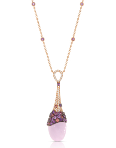Colier Tirisi Jewelry Doha aur 18 kt cu diamante si ametist TP9148AM-P, 02, bb-shop.ro