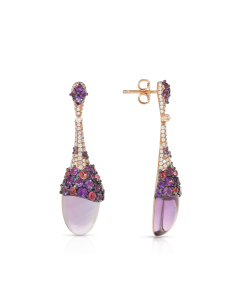 Cercei Tirisi Jewelry Doha aur 18 kt cu diamante si ametiste TE9218AM-P, 02, bb-shop.ro