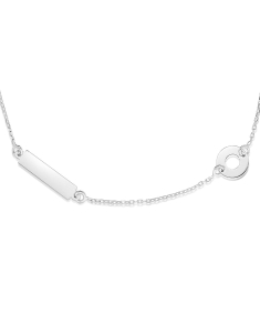 Bratari rolo dama fara piatra, Bratara argint 925 cu placuta si cerc G121A-BR1-RH, bb-shop.ro
