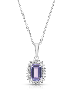 Bijuterii, Colier aur 18 kt cu diamante si tanzanit P24604TN-W, bb-shop.ro