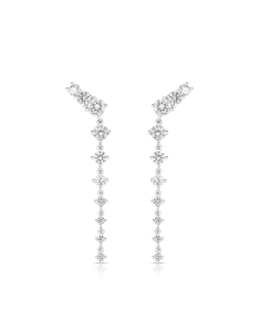 Bijuterii lungi dama argint, Cercei argint 925 stud lung si cubic zirconia R2AQBG007U00LAFB0, bb-shop.ro