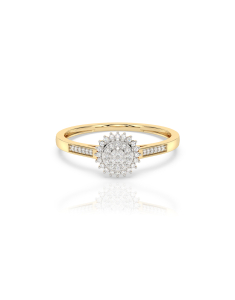 Inel de logodna aur 14 kt halo pave cu diamante SJ00117RF0012-Y, 02, bb-shop.ro