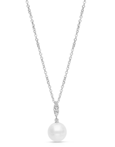 Colier Mikimoto Basic aur 18 kt cu diamante si perla de cultura PPL10383N-DW, 02, bb-shop.ro