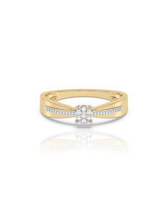 Bijuterii, Inel de logodna aur 14 kt bouquet pave cu diamante SJ00062RF0008-Y, bb-shop.ro