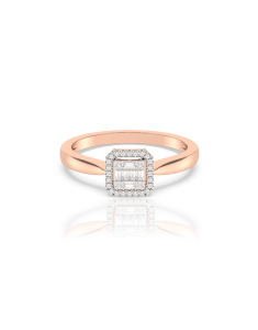 Bijuterii, Inel de logodna aur 14 kt baguette cu diamante EU08255RF0012-P, bb-shop.ro