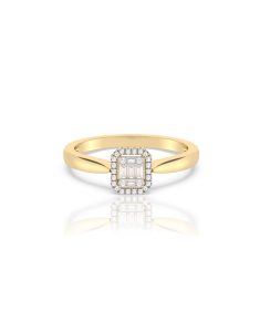Inel de logodna aur 14 kt baguette cu diamante EU11710RF0016-Y, 02, bb-shop.ro