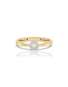 Inel de logodna aur 14 kt baguette cu diamante EU11505RF0009-Y, 02, bb-shop.ro