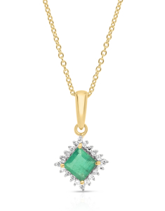 Colier aur 18 kt cu diamante si smarald P24672E-Y, 001, bb-shop.ro