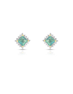 Cercei aur 18 kt stud cu diamante si smaralde E24572E-Y, 001, bb-shop.ro