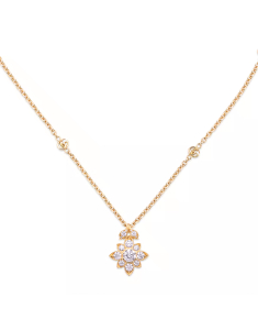 Colier Gucci Flora aur 18 kt cu diamante YBB703649002-Y, 002, bb-shop.ro