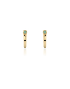 Bijuterii rotunzi, Cercei aur 14 kt rotunzi cu tsavorite HL00160EP0005-CTS-Y, bb-shop.ro