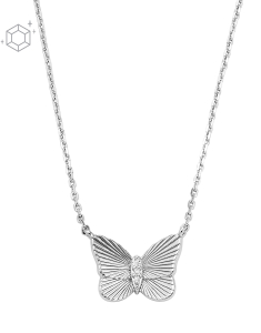 Colier Fossil Sterling Silver Butterflies