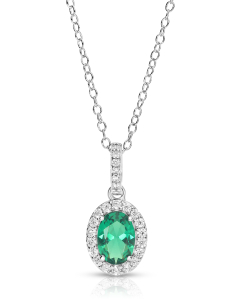 Bijuterii rolo argint, Colier argint 925 si cubic zirconia verde R3AU4VGKP600LAFCD, bb-shop.ro