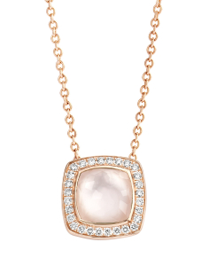 Colier Tirisi Jewelry Milano aur 18 kt cu diamante si cuart alb TP9186WQ-P, 001, bb-shop.ro