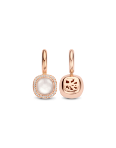 Cercei Tirisi Jewelry Milano aur 18 kt rotunzi cu diamante si cuart alb TE9217WQ-P, 001, bb-shop.ro