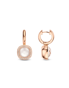 Cercei Tirisi Jewelry Milano aur 18 kt rotunzi cu diamante si cuart alb TE9217WQ-P, 02, bb-shop.ro