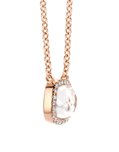 Colier Tirisi Jewelry Milano aur 18 kt cu diamante si cuart alb TP9152WQ-P, 002, bb-shop.ro