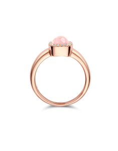 Inel Tirisi Jewelry Milano aur 18 kt cu diamante si cuart roz TR9624PQ-P, 002, bb-shop.ro