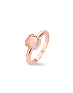 Inel Tirisi Jewelry Milano aur 18 kt cu diamante si cuart roz TR9624PQ-P, 02, bb-shop.ro
