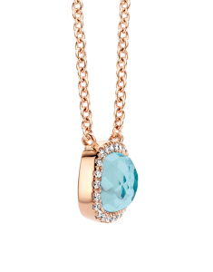 Colier Tirisi Jewelry Milano aur 18 kt cu diamante si turcoaz TP9152TQ-P, 002, bb-shop.ro