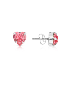 Cercei argint 925 stud inima cu cristale roz 31862AG-RH-R, 02, bb-shop.ro