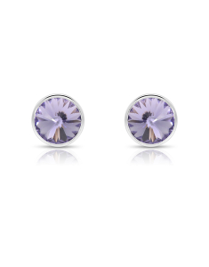 Bijuterii stud argint, Cercei argint 925 stud si cristale violet 26698AG-RH-TZ, bb-shop.ro
