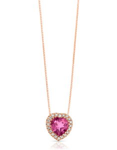 Colier Comete Gold Fantasia Di Topazio roz inima cu diamante GLB1578P, 02, bb-shop.ro