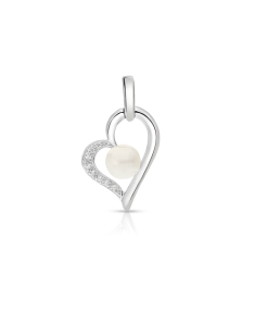 Pandantiv argint 925 inima cu perla de cultura si cubic zirconia PS7279PE-WH, 02, bb-shop.ro