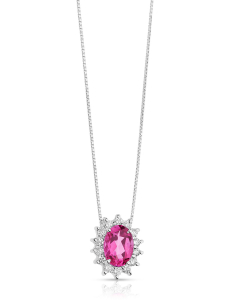 Colier Comete Gold Fantasia Di Topazio roz cu diamante GLB1579, 02, bb-shop.ro