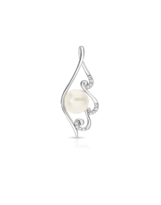 Pandantive dama argint perla de cultura, Pandantiv argint 925 cu perla de cultura si cubic zirconia PS8194PE-WH, bb-shop.ro