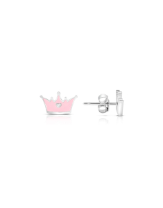 Cercei Maribelle argint stud coronita roz si placuta GD037-OR-RH-P, 02, bb-shop.ro