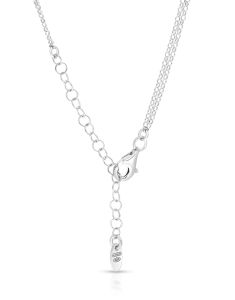 Colier argint 925 lant dublu cu stele si perle BB231051-RH-W, 002, bb-shop.ro