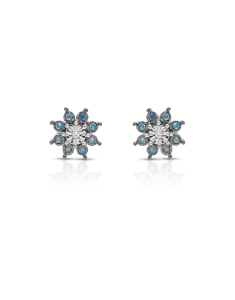 Cercei 365 Love aur 14 kt stud floare cu diamante albastre KA51932W-UD4WN, 001, bb-shop.ro