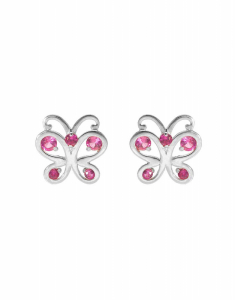 Bijuterii copii, Cercei copii Lilu aur 14 kt fluturas si cubic zirconia JE55807W-RB-p, bb-shop.ro