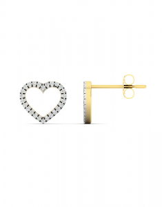 Bijuterii dama aur 14 kt diamant, Cercei aur 14 kt stud inima cu diamante EU03708EH0006-Y, bb-shop.ro