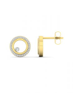 Bijuterii, Cercei aur 14 kt stud cerc cu diamante EU06439EF0016-Y, bb-shop.ro