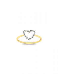 Inele na dama aur 14 kt, Inel aur 14 kt inima cu diamante EU03708RH0005-Y, bb-shop.ro