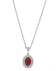 Colier Giorgio Visconti Premium aur 18 kt cu diamante si rubin GBX38797R-0.20CT, 02, bb-shop.ro
