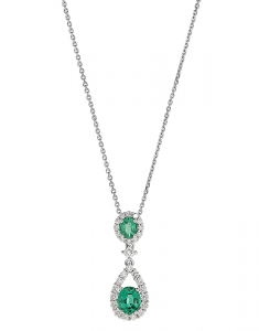 Colier Giorgio Visconti Premium aur 18 kt cu diamante si smarald GBX37961S-0.47CT, 02, bb-shop.ro