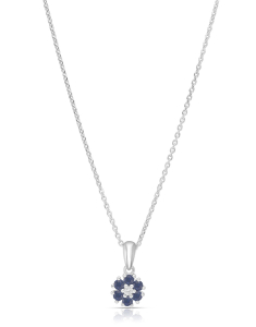 Bijuterii dama aur 18 kt, Colier Giorgio Visconti aur 18 kt floare cu diamant si safire GBX38312Z-0.03CT, bb-shop.ro