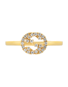 Inel Gucci Interlocking G aur 18 kt cu diamante YBC729412002-Y, 001, bb-shop.ro
