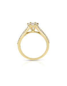 Inel de logodna aur 14 kt bouquet pave cu diamante RG101701-214-Y, 002, bb-shop.ro